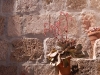 Areas of natural white stone provide a cool relief from all the earthy reds