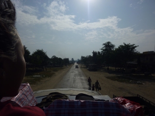 The view from the top of a bus