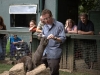 Matt feeds the otters