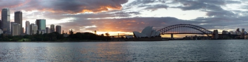 Sydney's sunset skyline seems superb